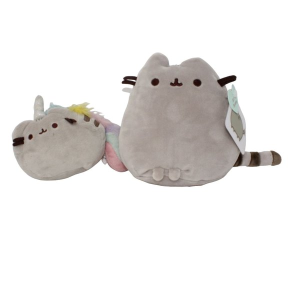 Gund Other - Pusheen Gund Squisheen Sitting Gray Plush 6 inches Pusheenicorn Keyring Lot Of 2